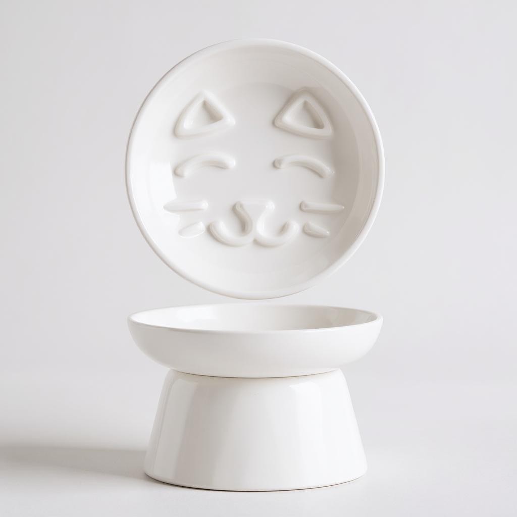 Bol surélevé en céramique pour chat – Design ergonomique