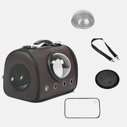 Sac de transport pour chat avec hublot – Design élégant en cuir PU