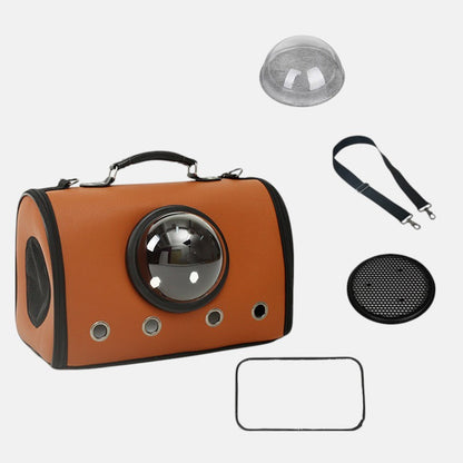 Sac de transport pour chat avec hublot – Design élégant en cuir PU